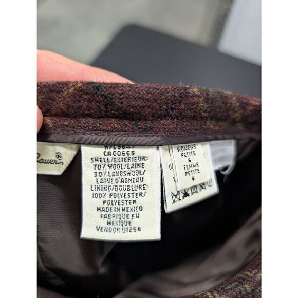 Eddie Bauer Plaid Short A-Line Skirt Wool - Picture 6 of 7